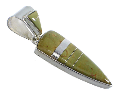 Turquoise Southwestern Sterling Silver Slide Pendant RX54299